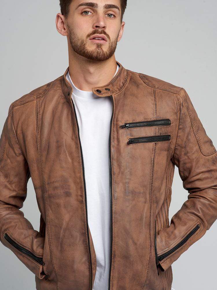 LEO BROWN LEATHER JACKET