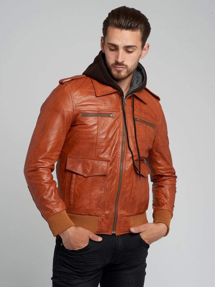 SHUMACK HOODED LEATHER JACKET