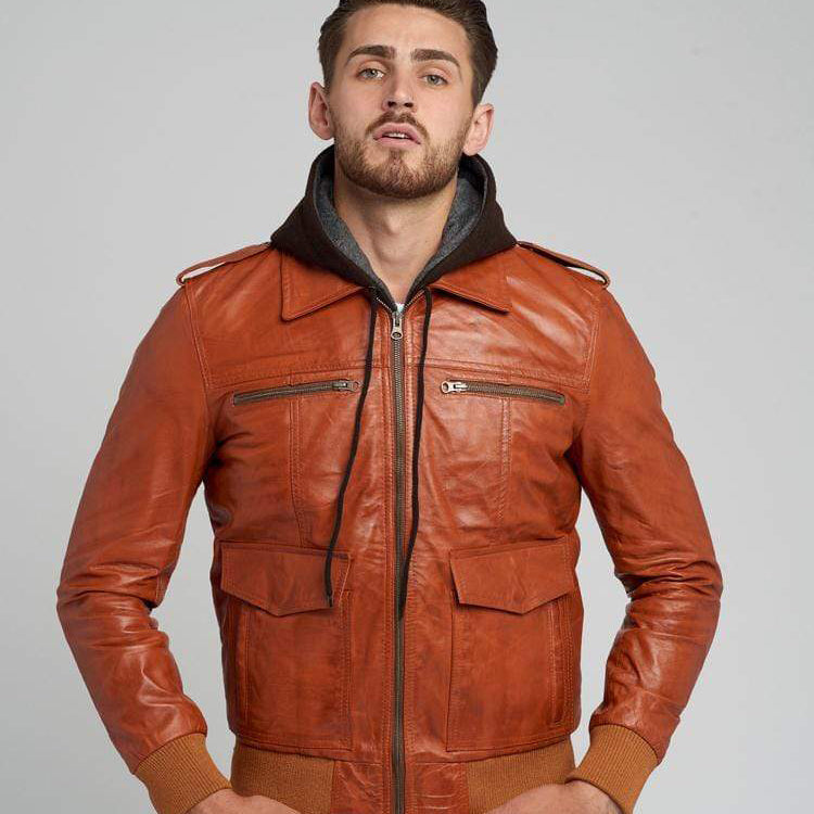 SHUMACK HOODED LEATHER JACKET